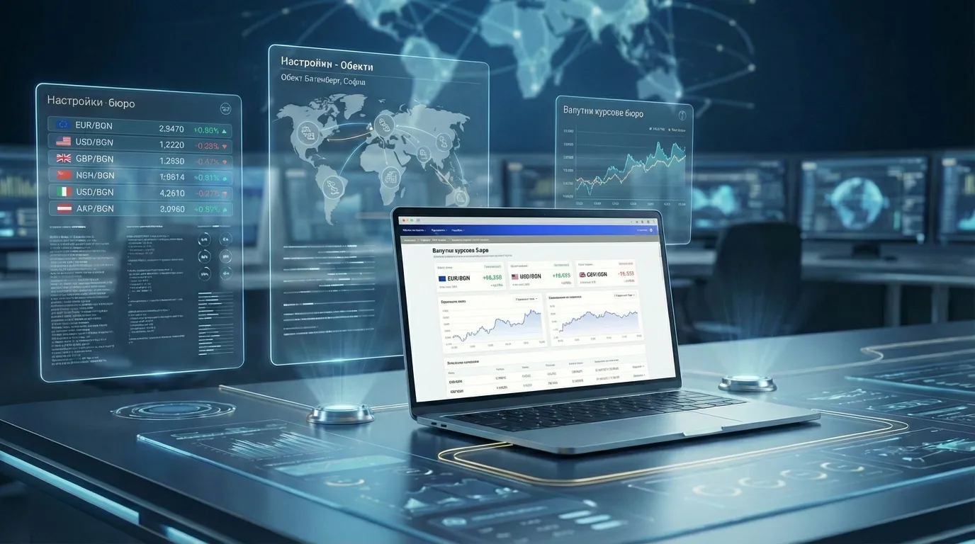 Управление на валутни курсове за обменни бюра — ATOMIX